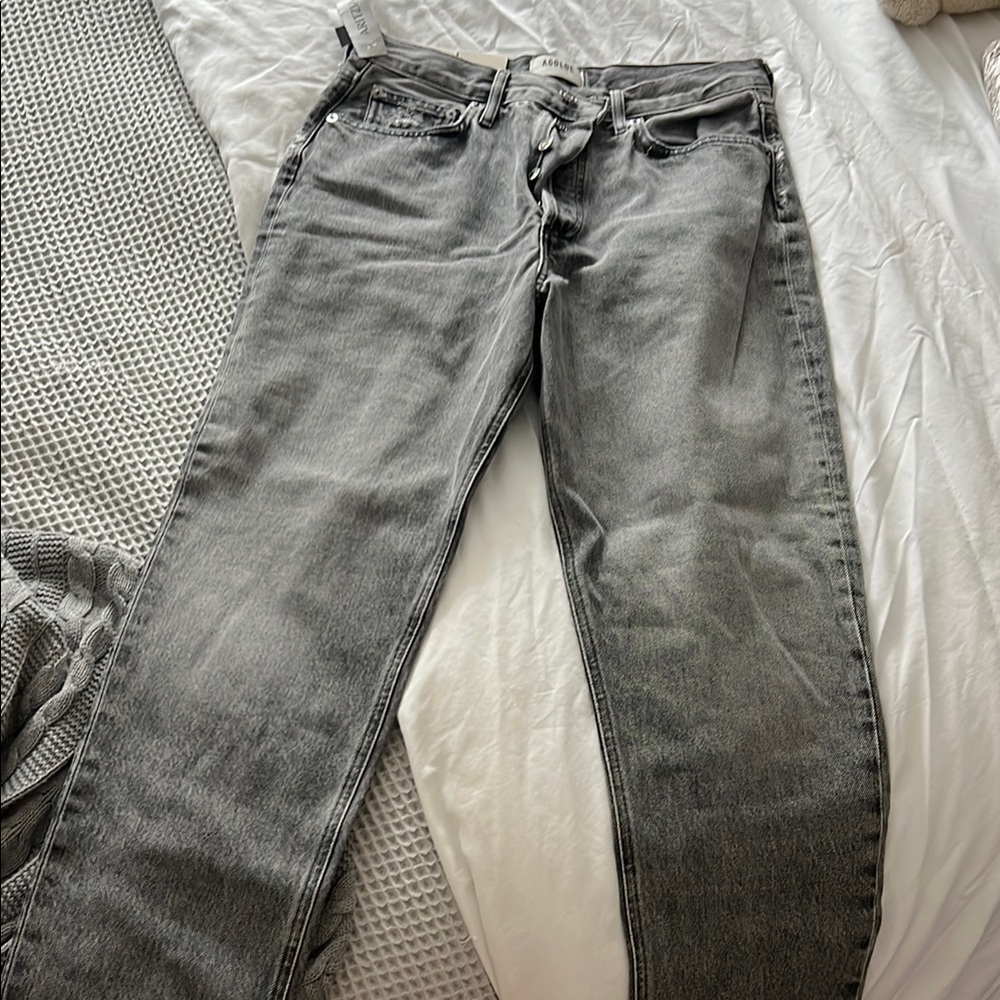 Agolde Gray FEN High Rise Relaxed Taper